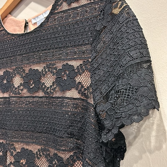 H&M top and skirt set, black lace with nude lining, top: M, bottom: S - Picture 6 of 8